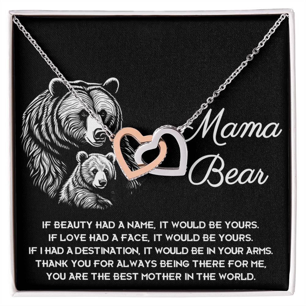 Mama Bear Necklace with Message Card – Gift for Loving Protective Mom