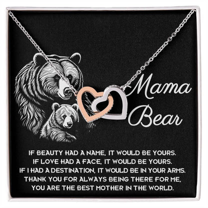 Mama Bear Necklace with Message Card – Gift for Loving Protective Mom