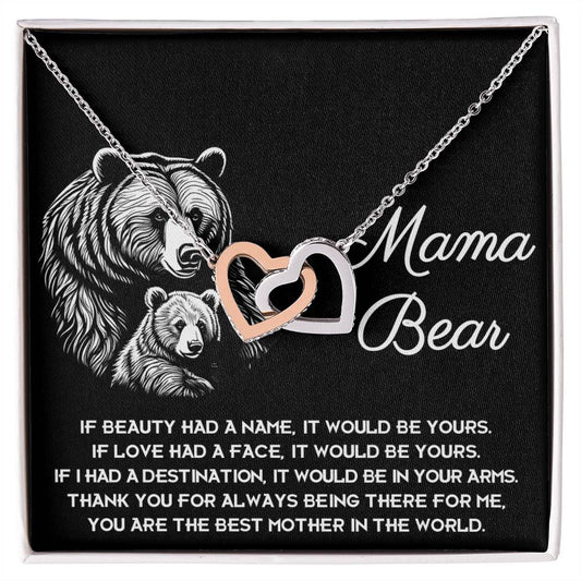 Mama Bear Necklace with Message Card – Gift for Loving Protective Mom