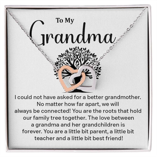 Grandma Interlocking Hearts Necklace – Family Tree Connection Gift