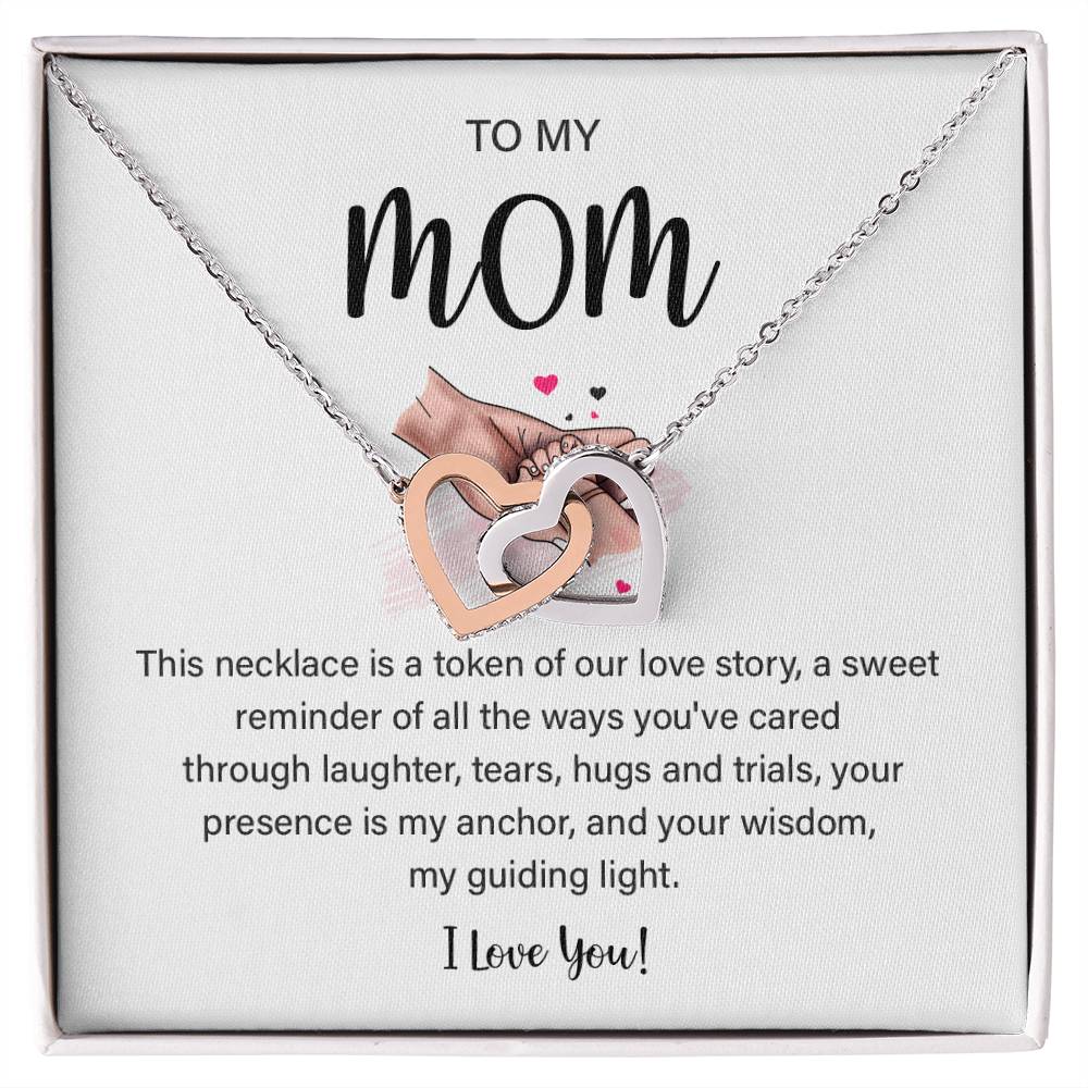 Mom Necklace with Heart Pendant and Loving Note