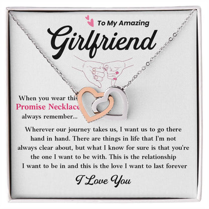 Promise Necklace for Girlfriend – Hand in Hand Gift Box