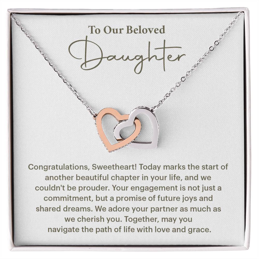 To Our Beloved Daughter Daughter Engagement Necklace Sentimental Gift For Daughter’s Engagement Jewelry Gift For Daughter’s Engagement Daughter’s Special Day Keepsake Daughter Wedding Journey Gift Emotional Gift For Daughter Meaningful Engagement Gift