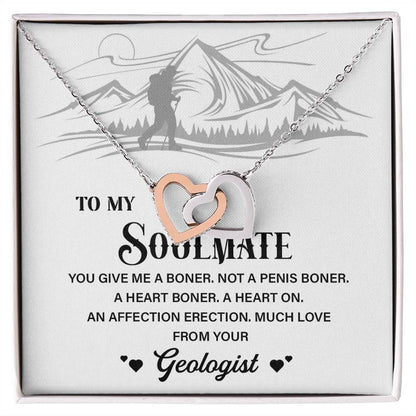 Funny Soulmate Necklace from Geologist Gift Box
