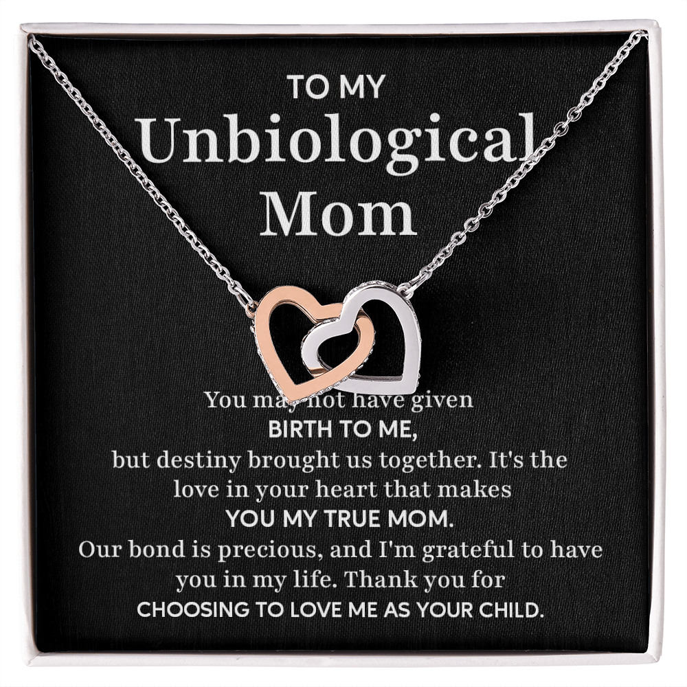 Unbiological Mom Necklace – Gift for Bonus Mom, Stepmom, or Second Mom from Daughter or Son