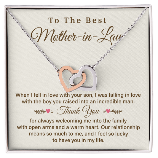 Best Mother-in-Law Necklace Gift With Thank You Card