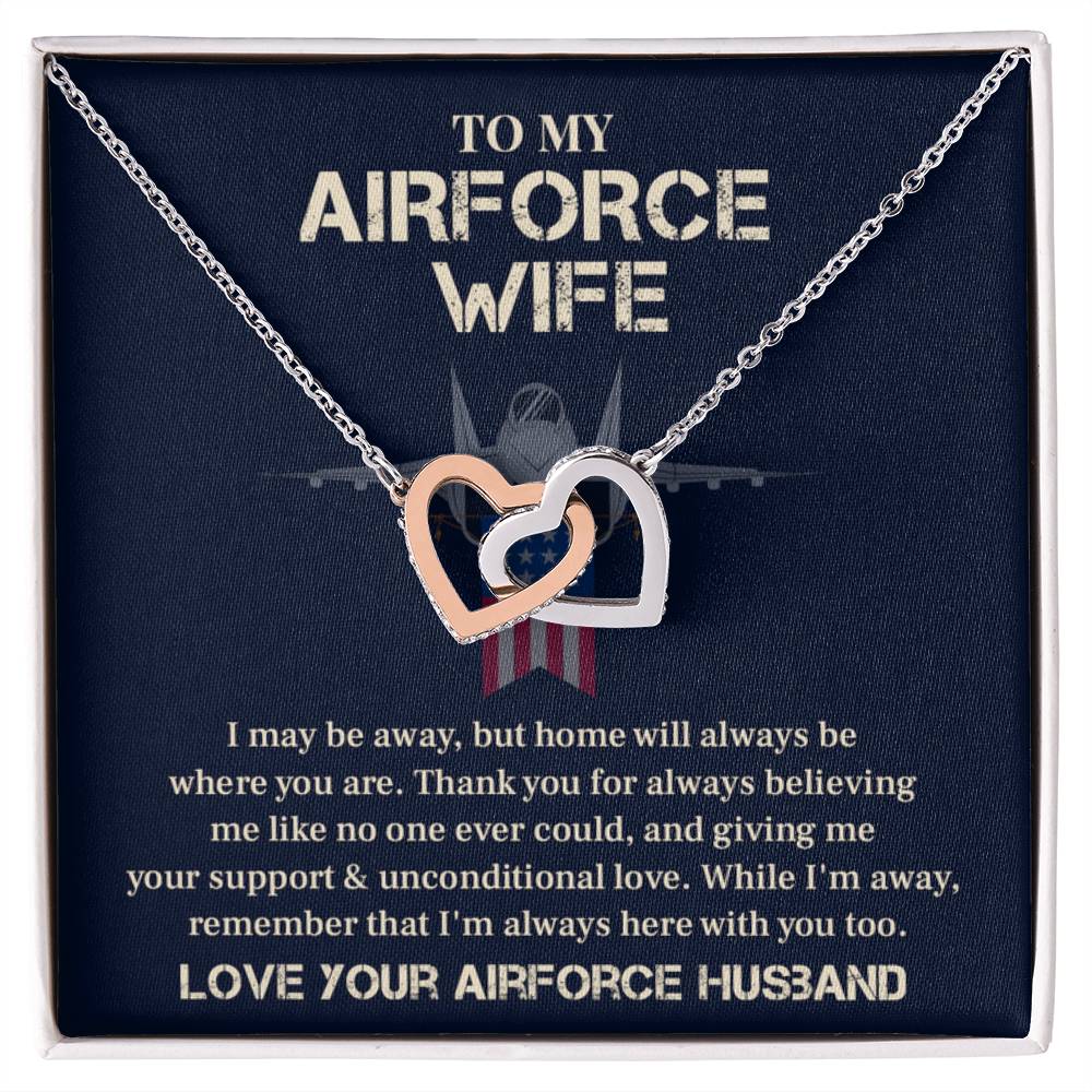 Airforce Wife Necklace Gift from Husband – With Message Card