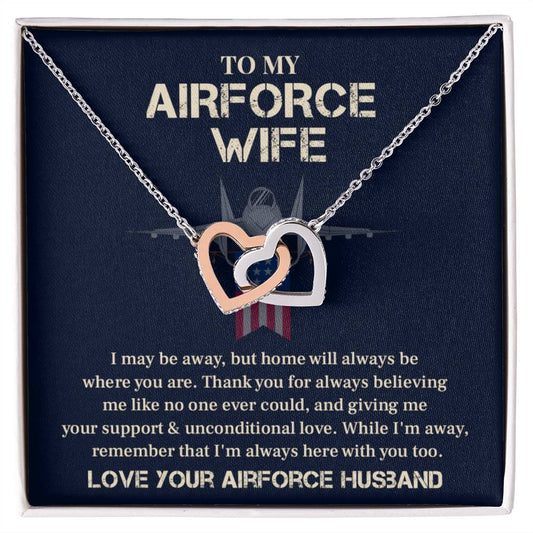 Airforce Wife Necklace Gift from Husband – With Message Card