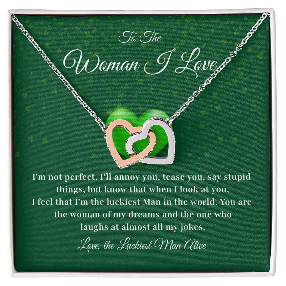 To The Woman, Together In Love Necklace Lucky To Have You Jewelry Celebrate Our Journey Together Loving Reminder For Her Woman Of My Dreams Jewelry Sentimental Gift For Girlfriend Luckiest Man Alive Jewelry