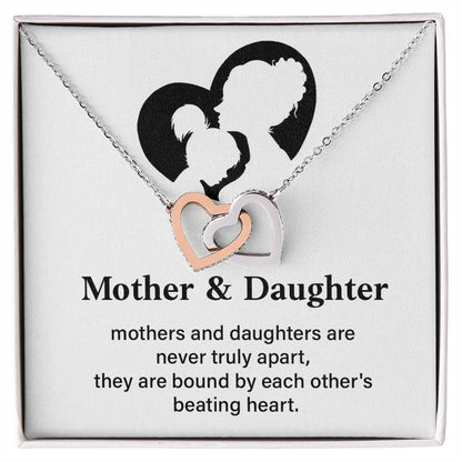 Mother Daughter Necklace Gift – Bonded by Heart Message Card
