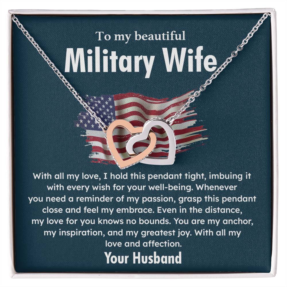 Gift for Military Wife with Patriotic Message Card