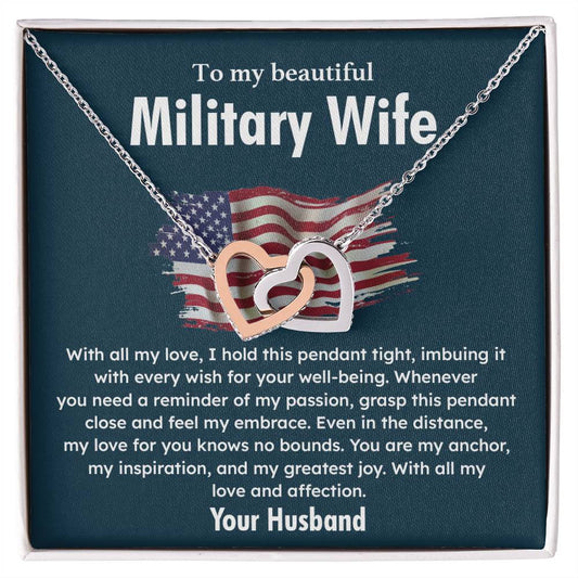 Gift for Military Wife with Patriotic Message Card