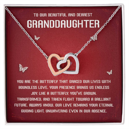 Granddaughter Necklace Gift with Butterfly Message Card