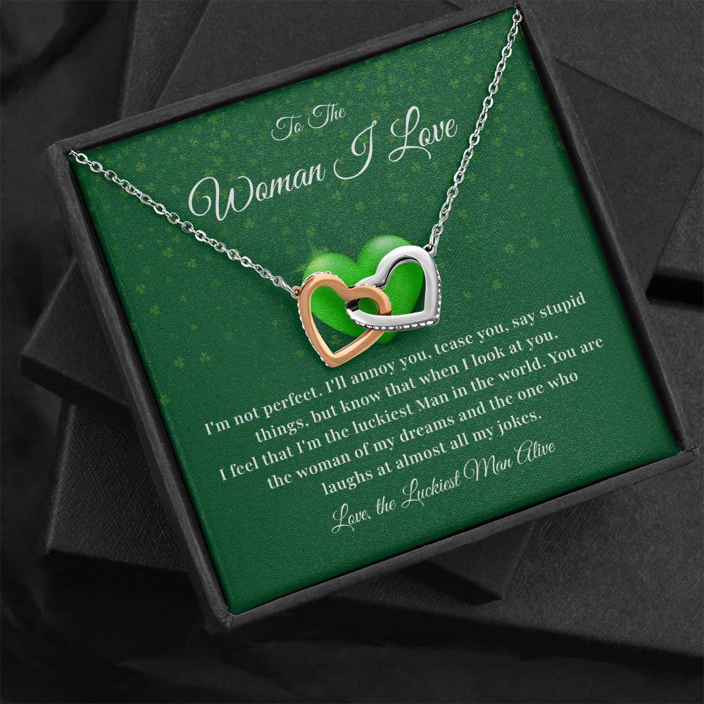 To The Woman, Together In Love Necklace Lucky To Have You Jewelry Celebrate Our Journey Together Loving Reminder For Her Woman Of My Dreams Jewelry Sentimental Gift For Girlfriend Luckiest Man Alive Jewelry