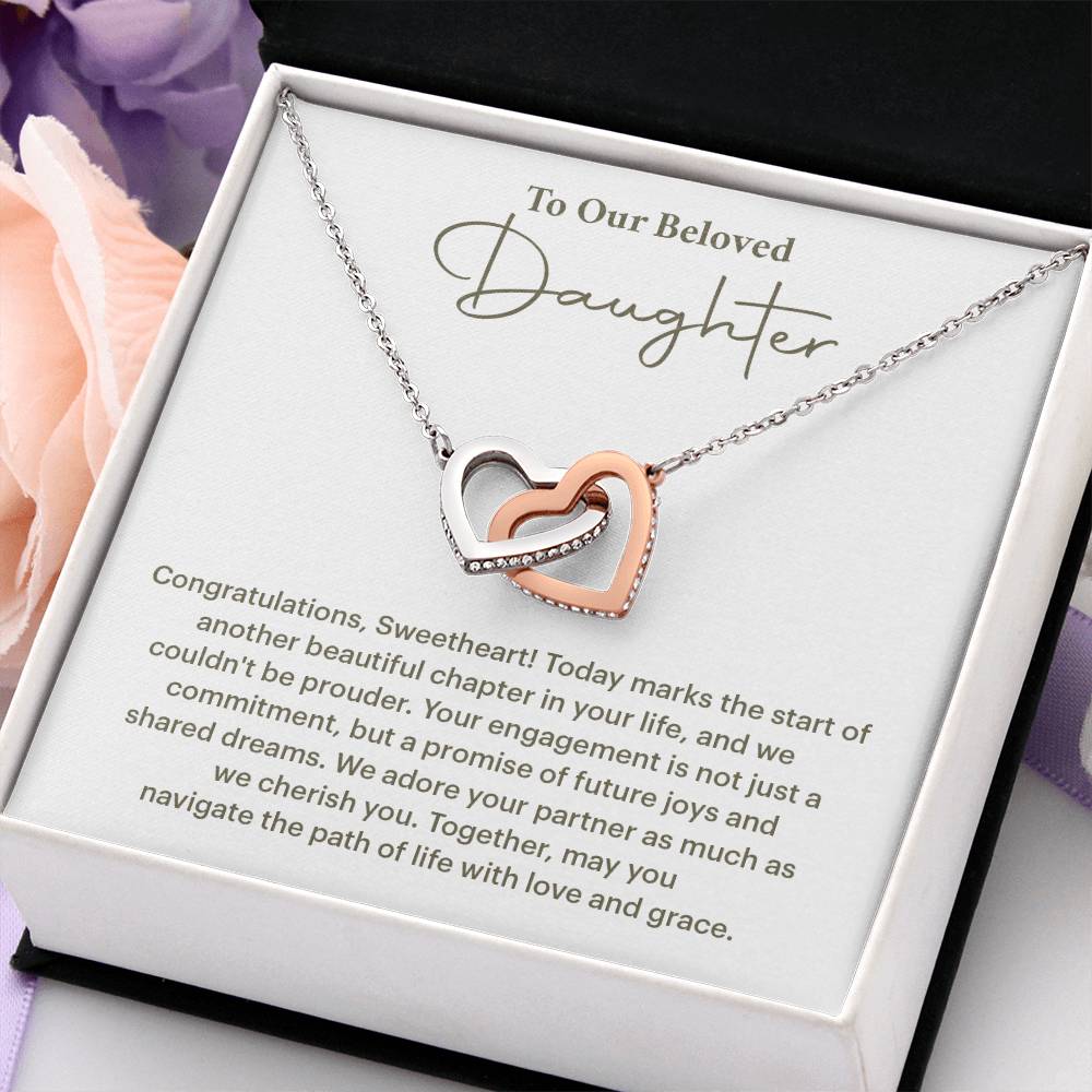 To Our Beloved Daughter Daughter Engagement Necklace Sentimental Gift For Daughter’s Engagement Jewelry Gift For Daughter’s Engagement Daughter’s Special Day Keepsake Daughter Wedding Journey Gift Emotional Gift For Daughter Meaningful Engagement Gift