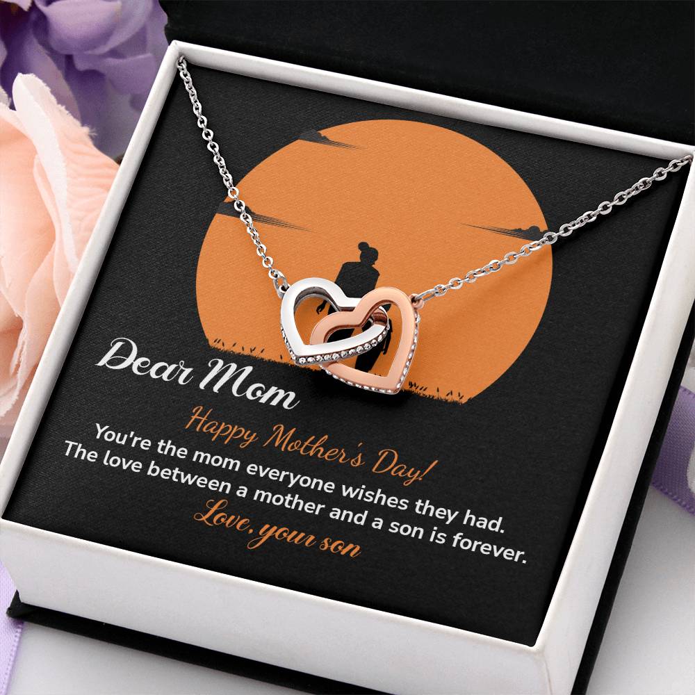 Dear Mom Happy Mother's Day, Elegant Jewelry For A Mother’s Day Gift Thoughtful Necklace For Love Sweet Gift For A Special Woman Sentimental Jewelry Thank You Pendant Beautiful Necklace Loving Pendant For A Mother-son Connection