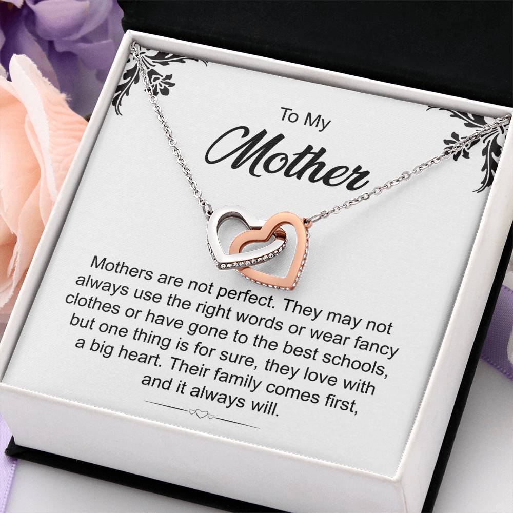 Heart Necklace Gift for Mom with Message Card