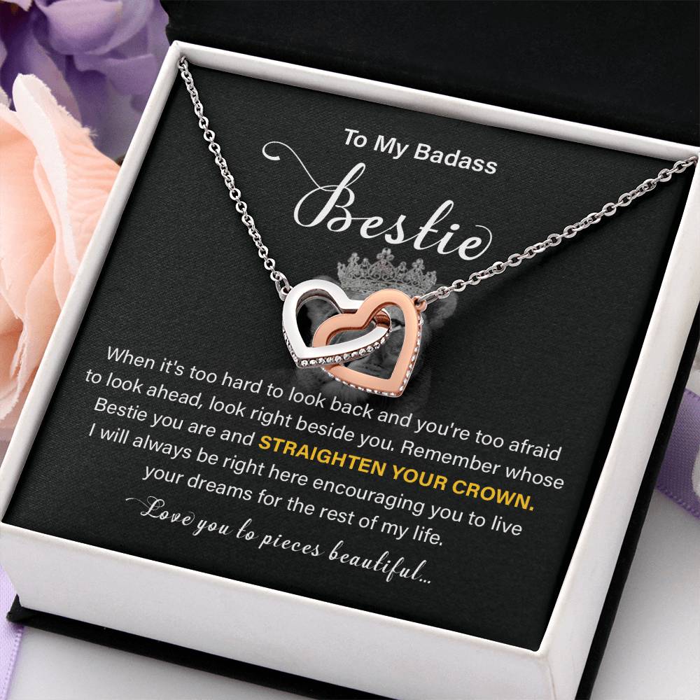 Badass Bestie Gift Necklace with Empowering Message