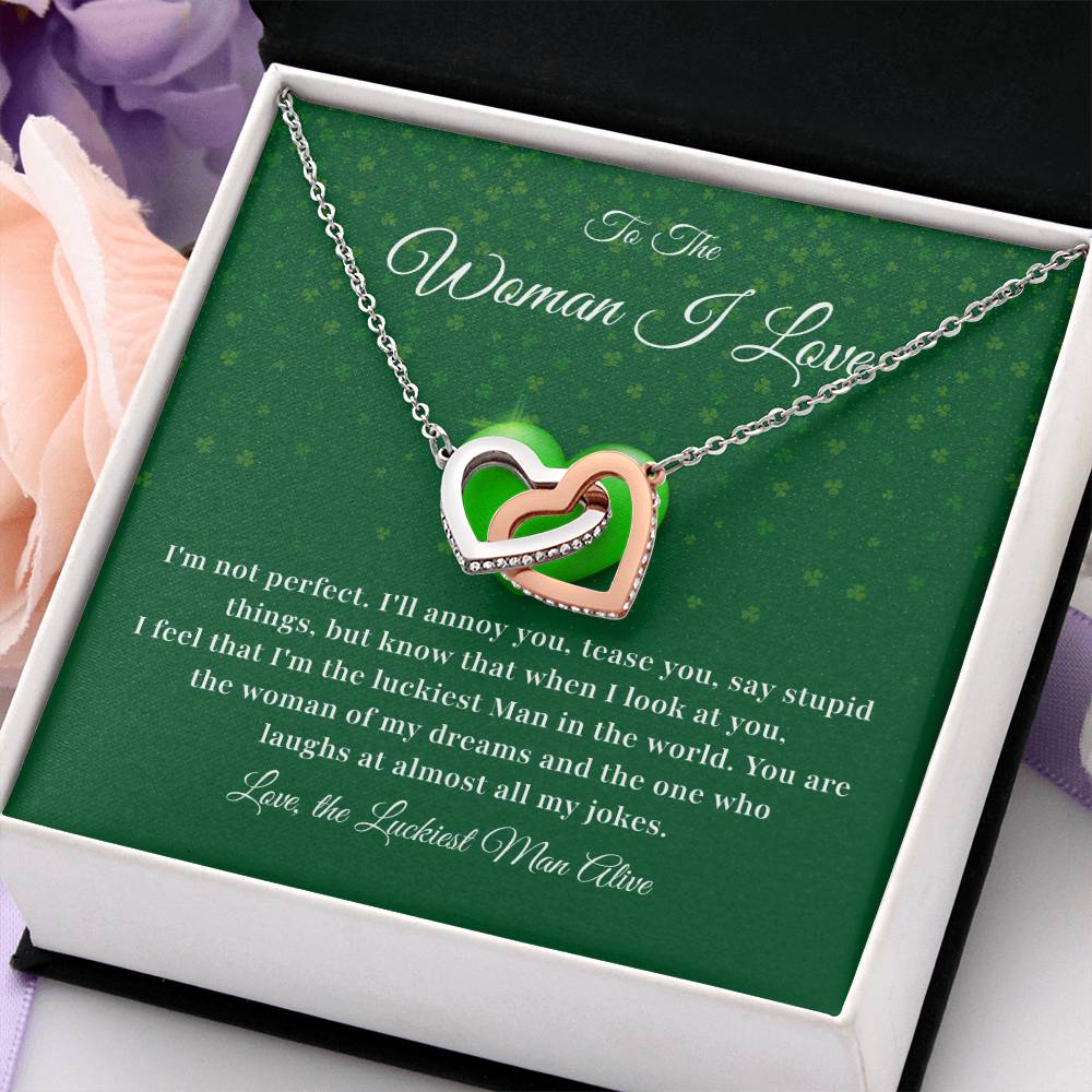 To The Woman, Together In Love Necklace Lucky To Have You Jewelry Celebrate Our Journey Together Loving Reminder For Her Woman Of My Dreams Jewelry Sentimental Gift For Girlfriend Luckiest Man Alive Jewelry