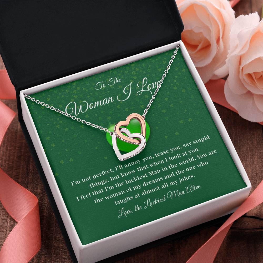 To The Woman, Together In Love Necklace Lucky To Have You Jewelry Celebrate Our Journey Together Loving Reminder For Her Woman Of My Dreams Jewelry Sentimental Gift For Girlfriend Luckiest Man Alive Jewelry