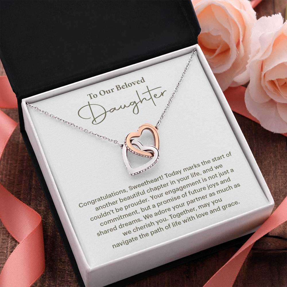 To Our Beloved Daughter Daughter Engagement Necklace Sentimental Gift For Daughter’s Engagement Jewelry Gift For Daughter’s Engagement Daughter’s Special Day Keepsake Daughter Wedding Journey Gift Emotional Gift For Daughter Meaningful Engagement Gift