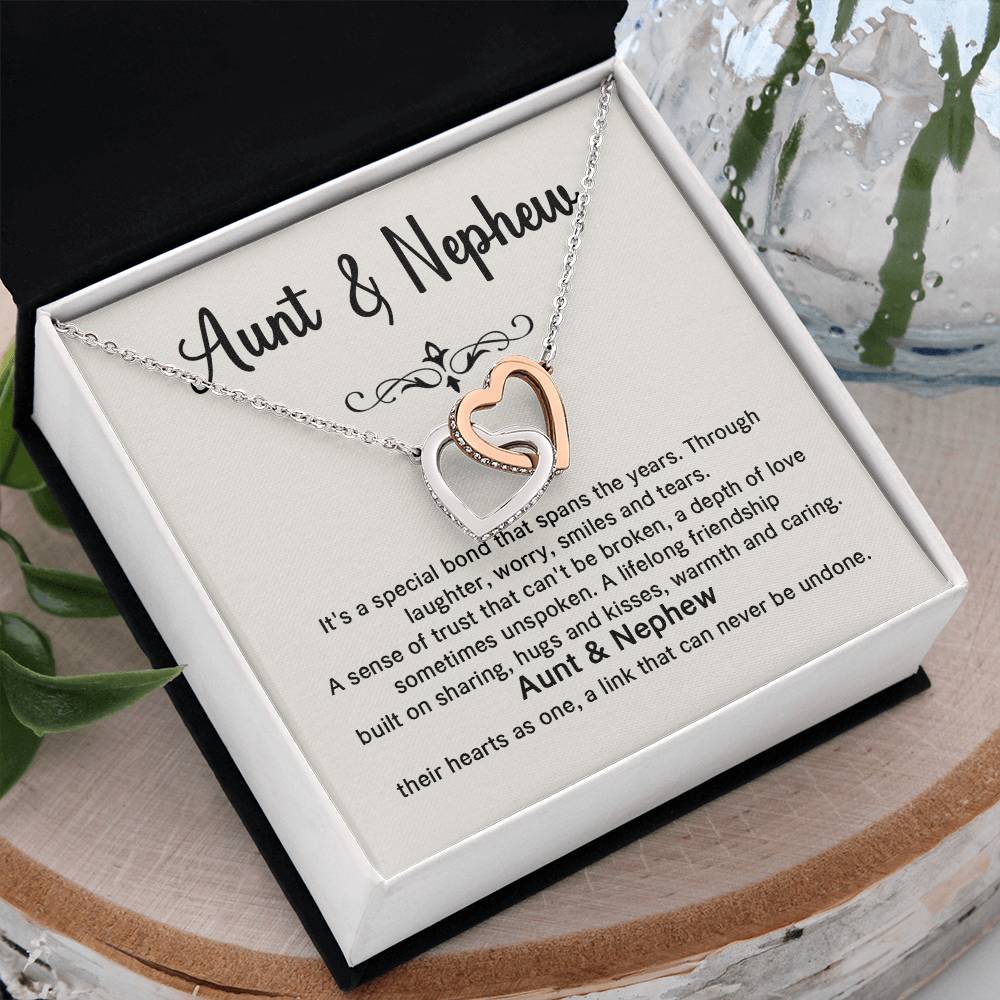 Aunt and Nephew Necklace Gift with Heartfelt Message Card