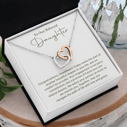 To Our Beloved Daughter Daughter Engagement Necklace Sentimental Gift For Daughter’s Engagement Jewelry Gift For Daughter’s Engagement Daughter’s Special Day Keepsake Daughter Wedding Journey Gift Emotional Gift For Daughter Meaningful Engagement Gift