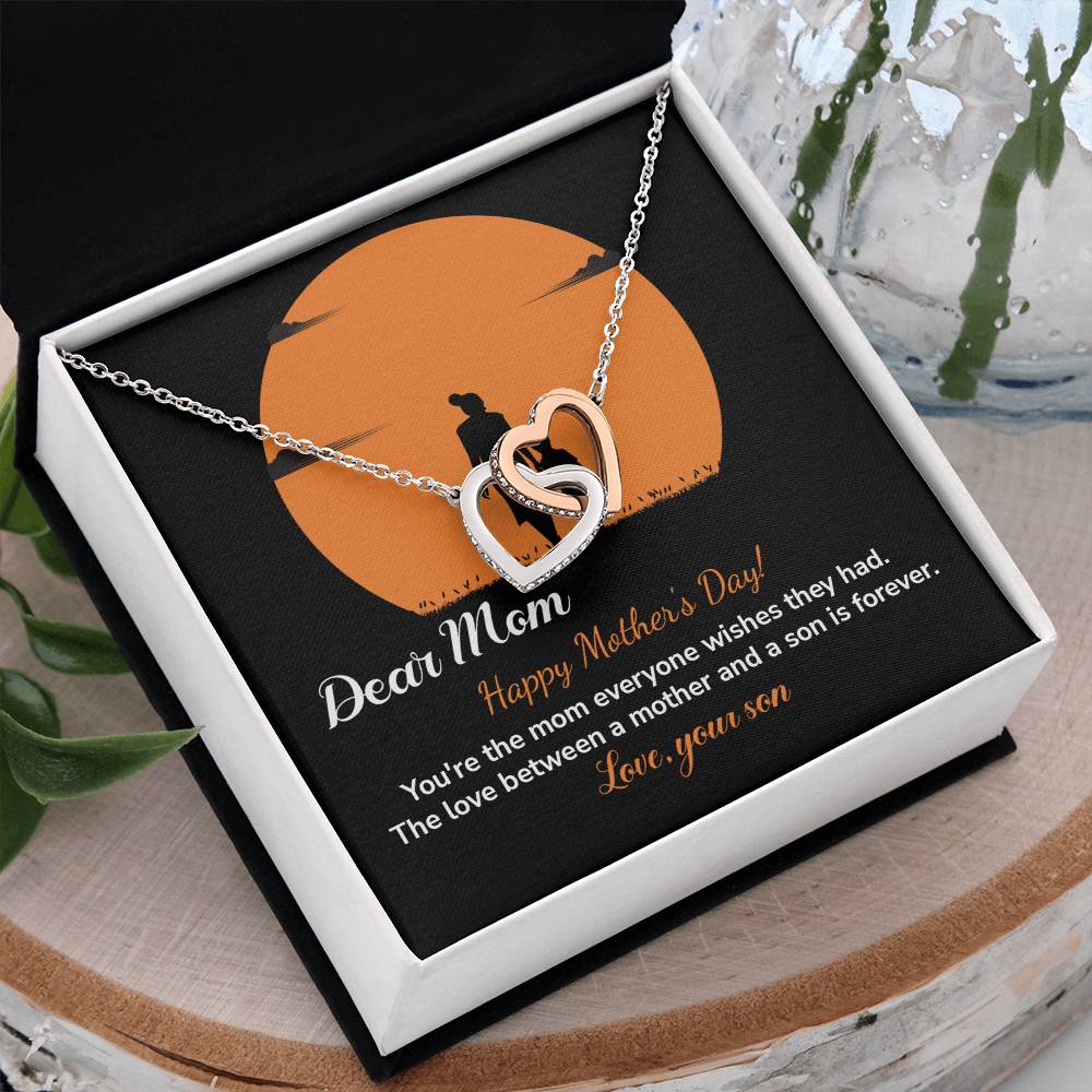 Dear Mom Happy Mother's Day, Elegant Jewelry For A Mother’s Day Gift Thoughtful Necklace For Love Sweet Gift For A Special Woman Sentimental Jewelry Thank You Pendant Beautiful Necklace Loving Pendant For A Mother-son Connection