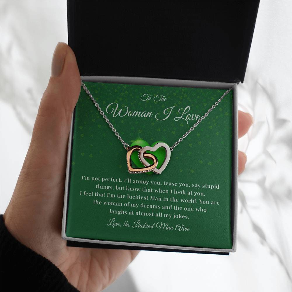 To The Woman, Together In Love Necklace Lucky To Have You Jewelry Celebrate Our Journey Together Loving Reminder For Her Woman Of My Dreams Jewelry Sentimental Gift For Girlfriend Luckiest Man Alive Jewelry