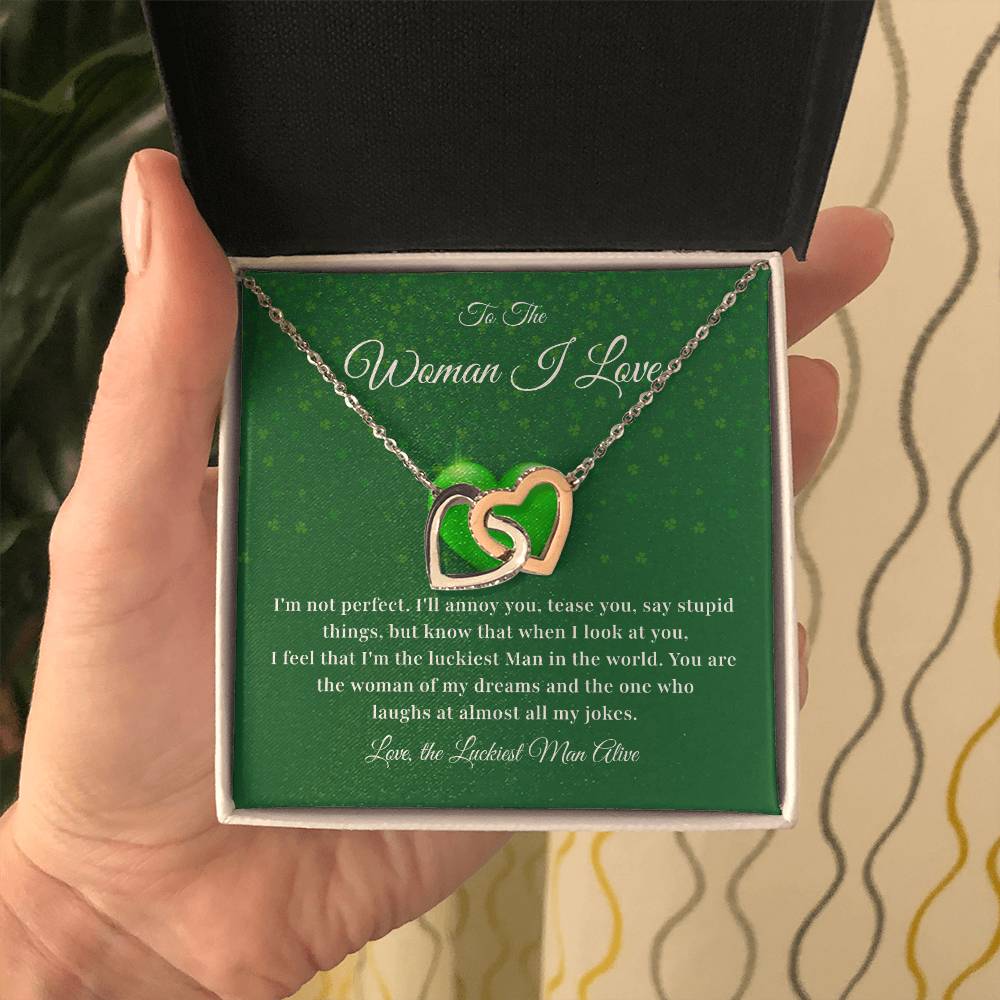 To The Woman, Together In Love Necklace Lucky To Have You Jewelry Celebrate Our Journey Together Loving Reminder For Her Woman Of My Dreams Jewelry Sentimental Gift For Girlfriend Luckiest Man Alive Jewelry