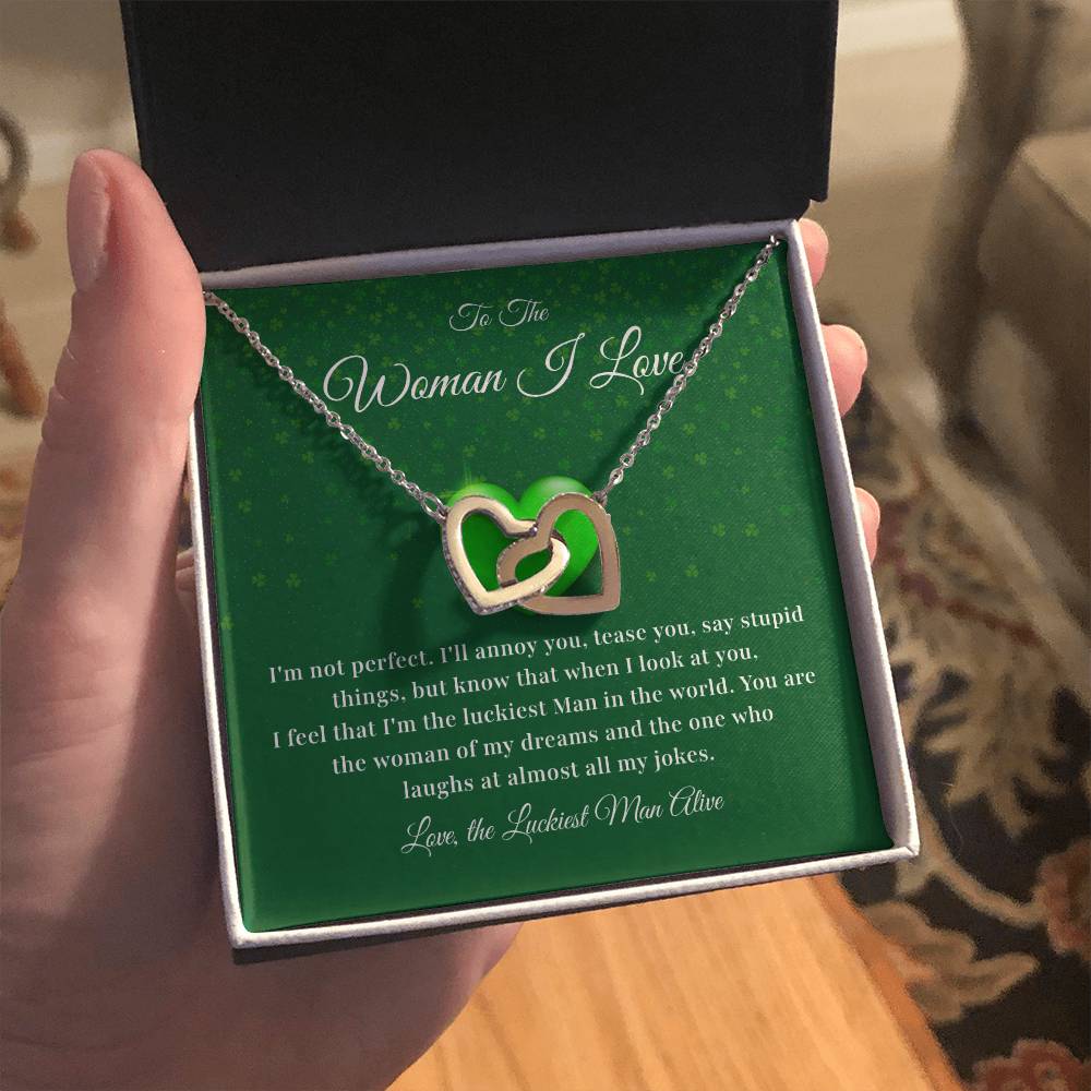 To The Woman, Together In Love Necklace Lucky To Have You Jewelry Celebrate Our Journey Together Loving Reminder For Her Woman Of My Dreams Jewelry Sentimental Gift For Girlfriend Luckiest Man Alive Jewelry