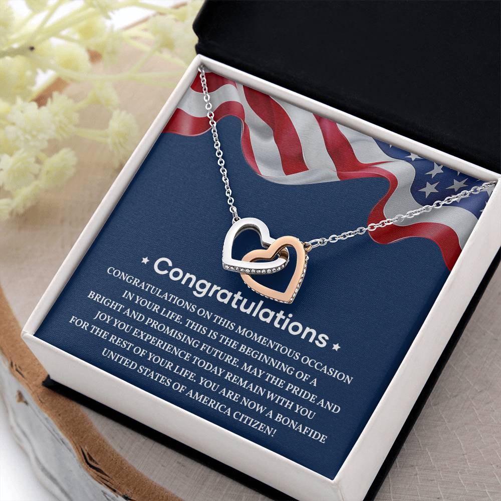 Congratulations Necklace For New U.s. Citizen Necklace For U.s. Citizen Amelia Gift For New American Patriot Proud New Citizen Jewelry Necklace For Becoming A U.s. Citizen U.s. Patriot Achievement Necklace Necklace For Achieving U.s. Citizenship