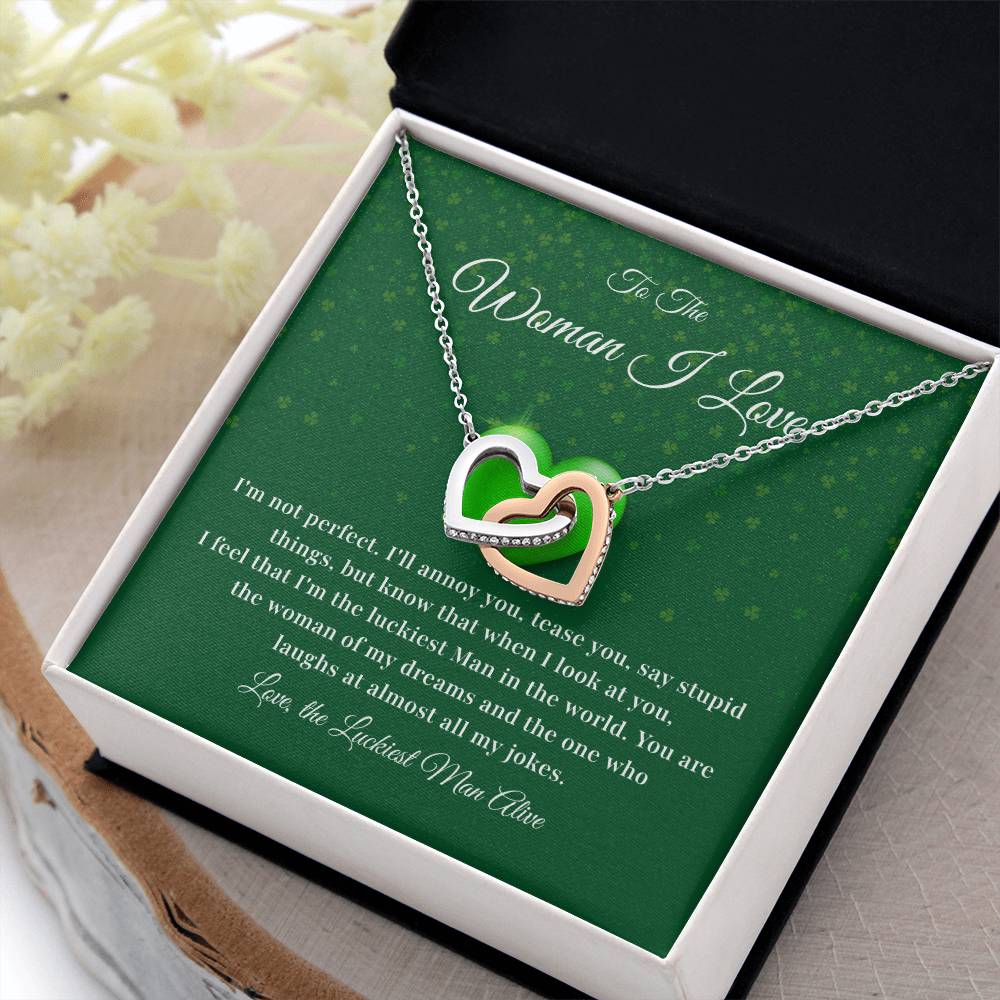 To The Woman, Together In Love Necklace Lucky To Have You Jewelry Celebrate Our Journey Together Loving Reminder For Her Woman Of My Dreams Jewelry Sentimental Gift For Girlfriend Luckiest Man Alive Jewelry