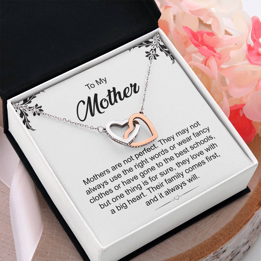 Heart Necklace Gift for Mom with Message Card