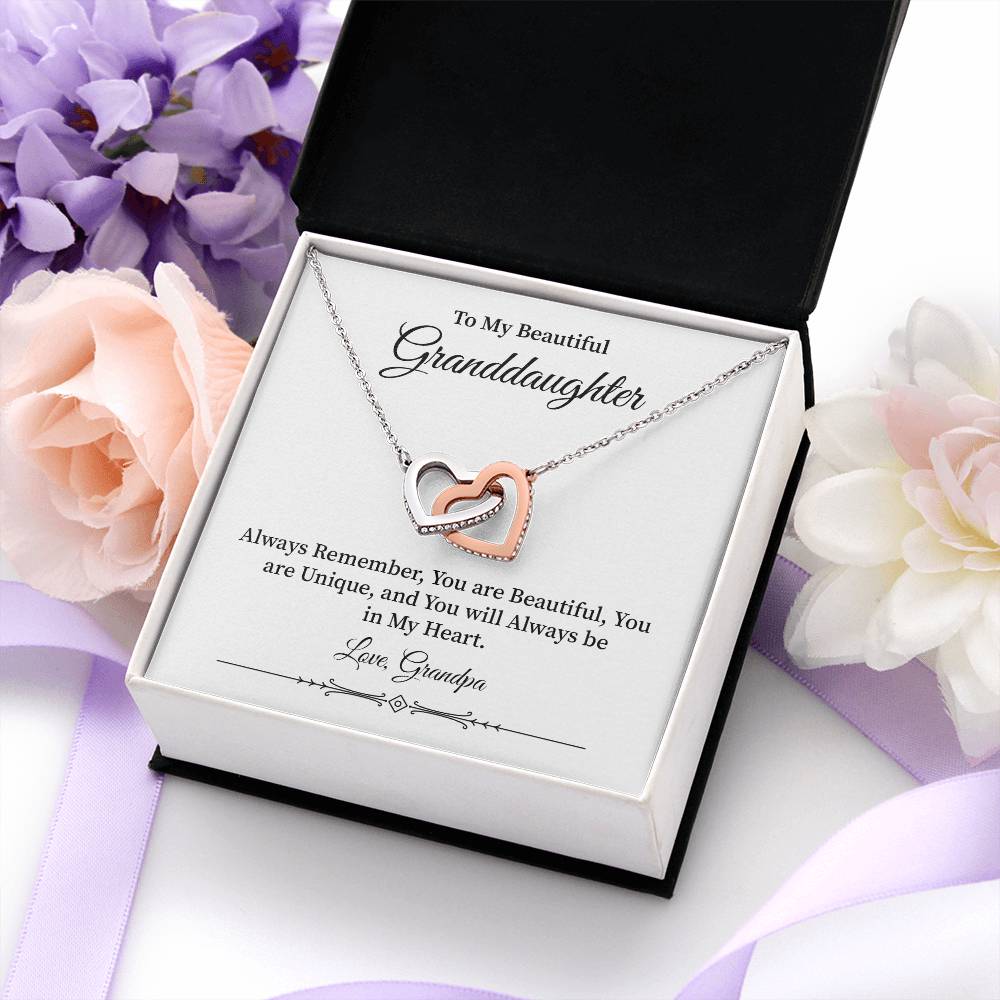 Granddaughter Gift from Grandpa – Interlocking Hearts Necklace