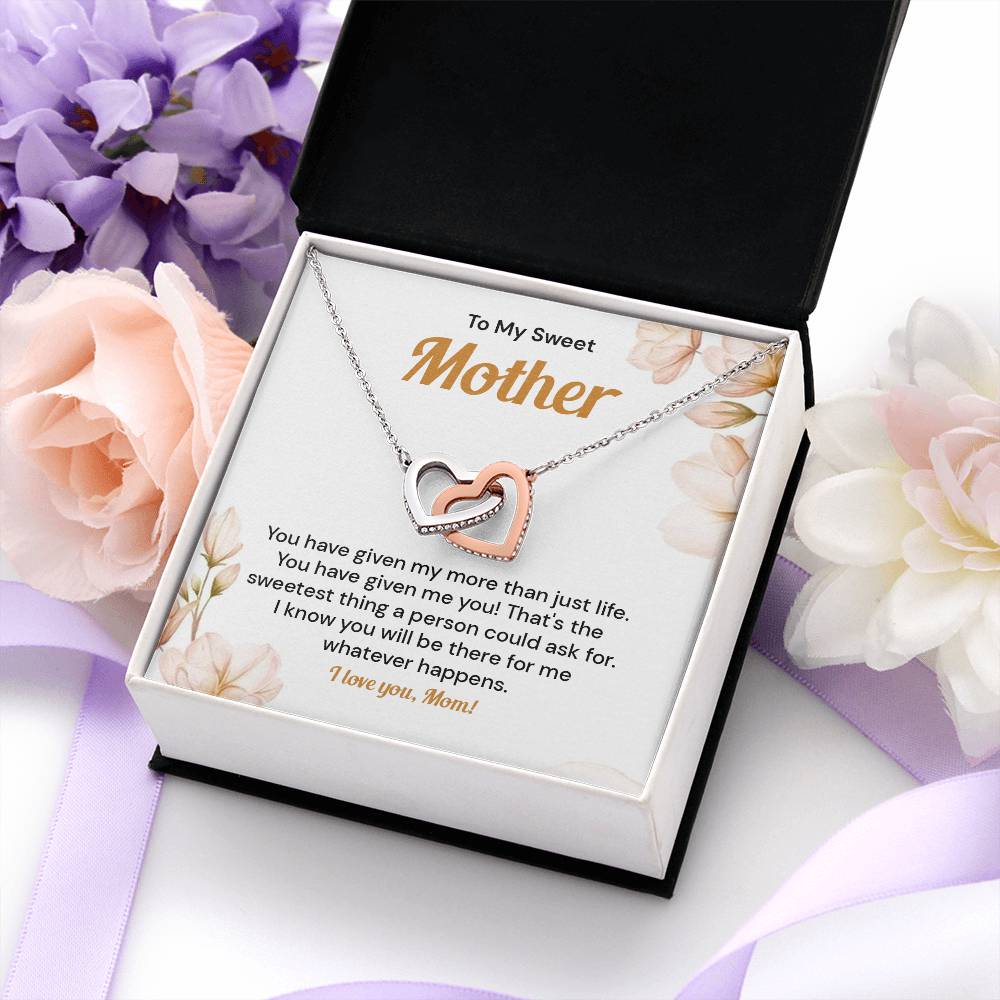 Mom Heart Necklace Gift from Daughter with Gift Box