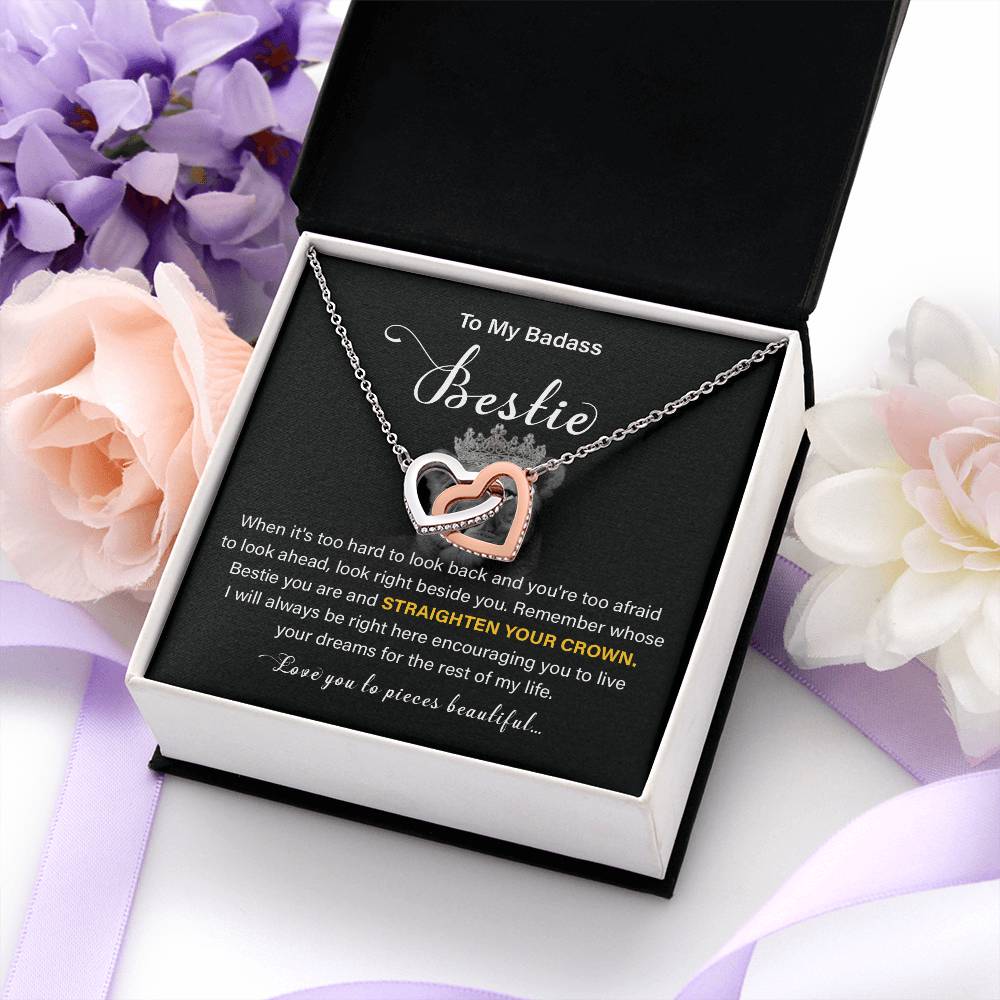Badass Bestie Gift Necklace with Empowering Message