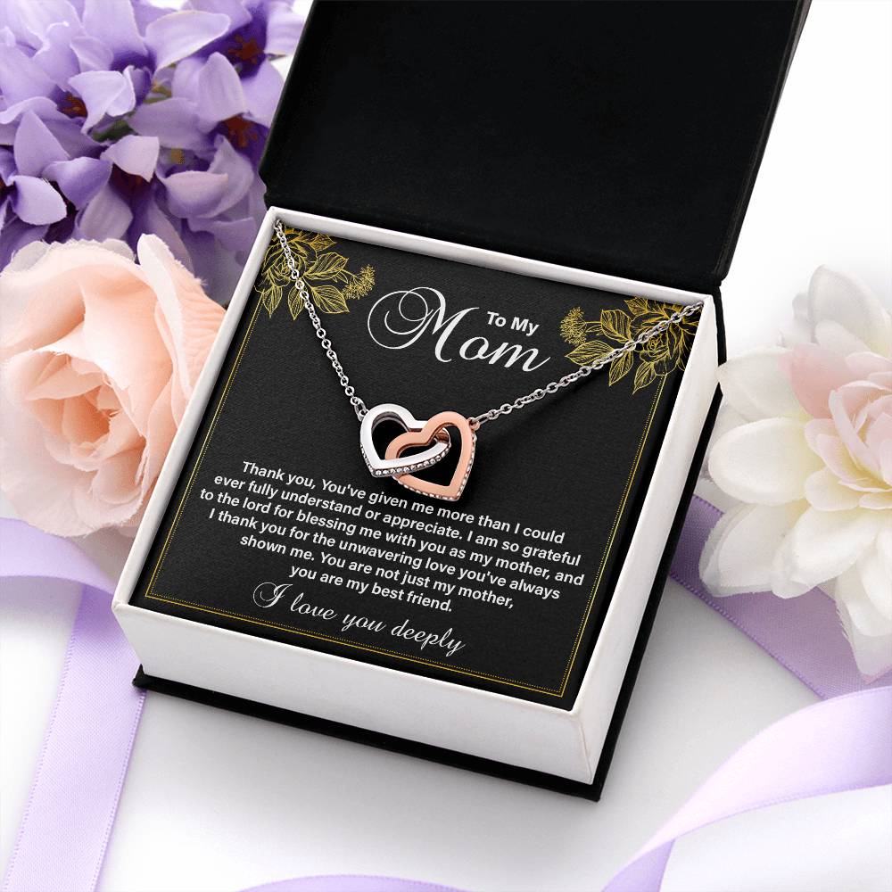 Christian Mom Necklace Gift from Son with Heartfelt Message Card