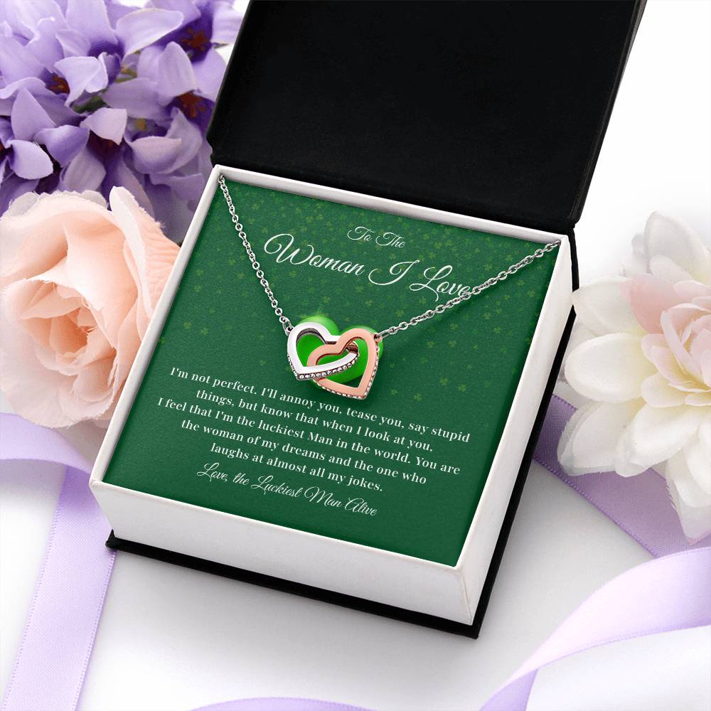 To The Woman, Together In Love Necklace Lucky To Have You Jewelry Celebrate Our Journey Together Loving Reminder For Her Woman Of My Dreams Jewelry Sentimental Gift For Girlfriend Luckiest Man Alive Jewelry