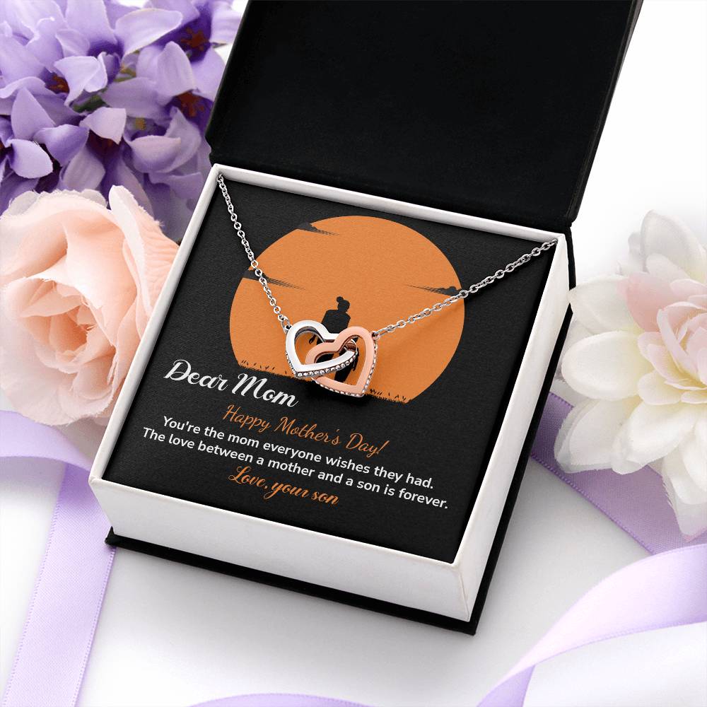 Dear Mom Happy Mother's Day, Elegant Jewelry For A Mother’s Day Gift Thoughtful Necklace For Love Sweet Gift For A Special Woman Sentimental Jewelry Thank You Pendant Beautiful Necklace Loving Pendant For A Mother-son Connection