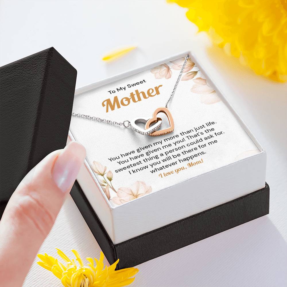 Mom Heart Necklace Gift from Daughter with Gift Box