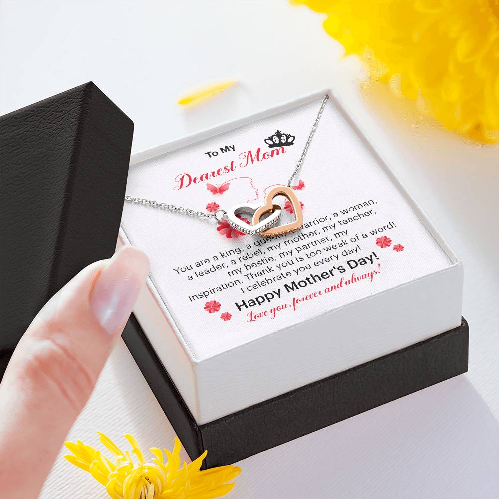 Dearest Mom Necklace Gift – Mother’s Day Message Card
