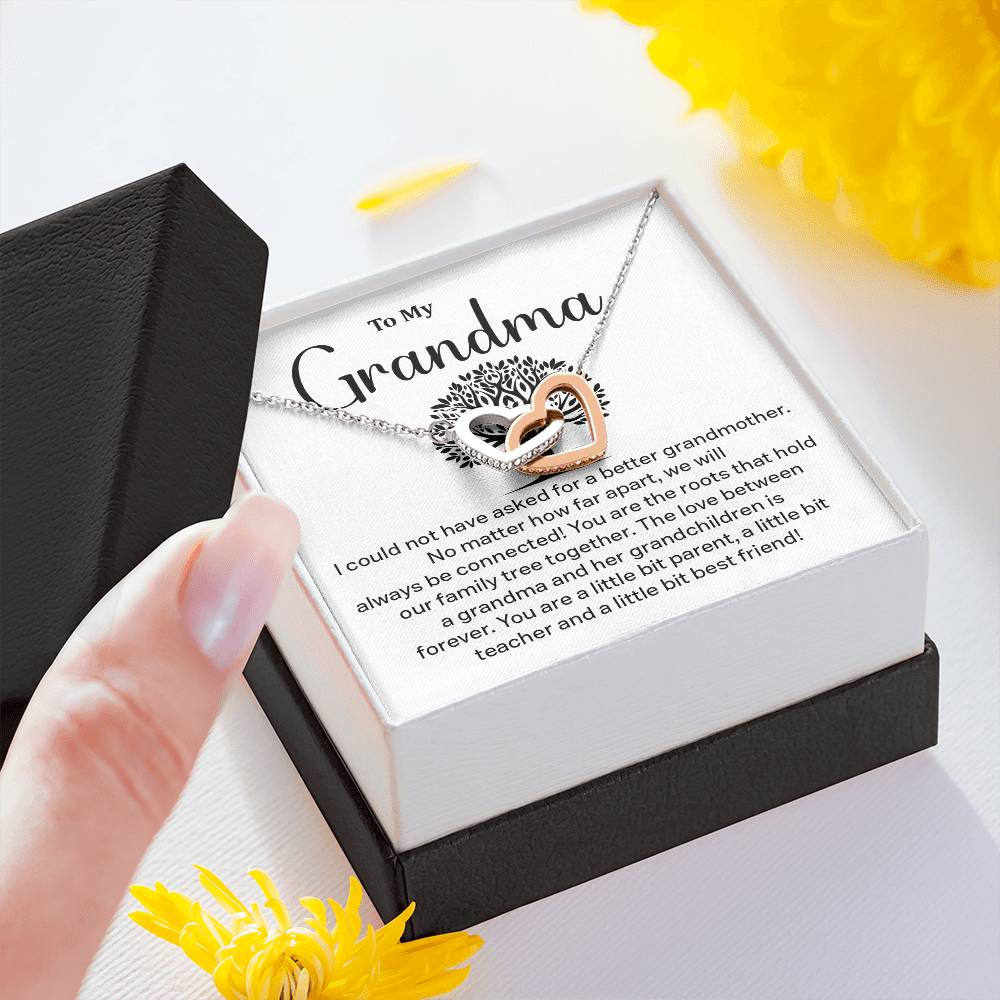 Grandma Interlocking Hearts Necklace – Family Tree Connection Gift