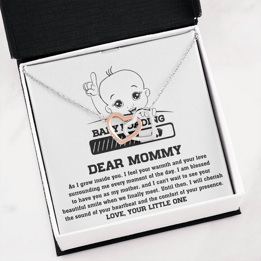 Dear Mommy Necklace Gift From Your Little One, I Love My Mom Necklace, Gifts For My Mom, Mother's Day Gifts For Mom Jewelry With Interlocking Heart Necklace.