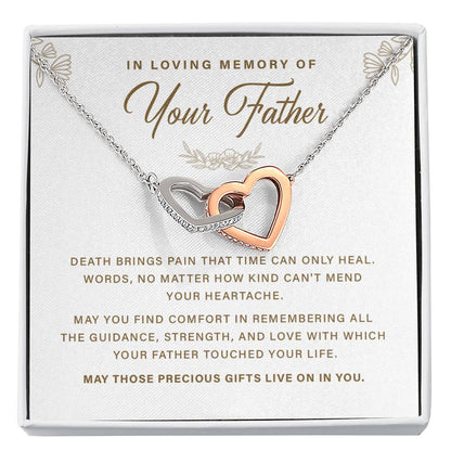 Memorial Necklace Gift for Loss of Father with Message Card