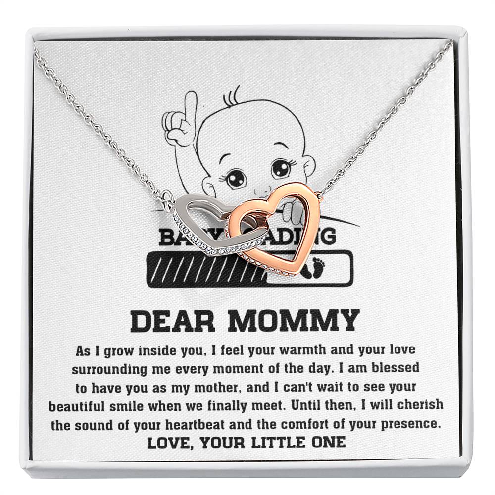 Dear Mommy Necklace Gift From Your Little One, I Love My Mom Necklace, Gifts For My Mom, Mother's Day Gifts For Mom Jewelry With Interlocking Heart Necklace.