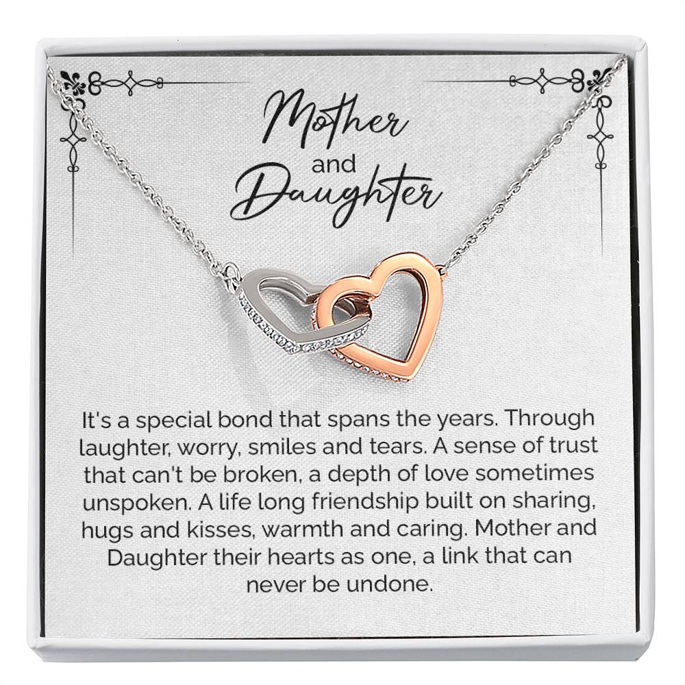 Mother and Daughter Necklace with Heartwarming Quote