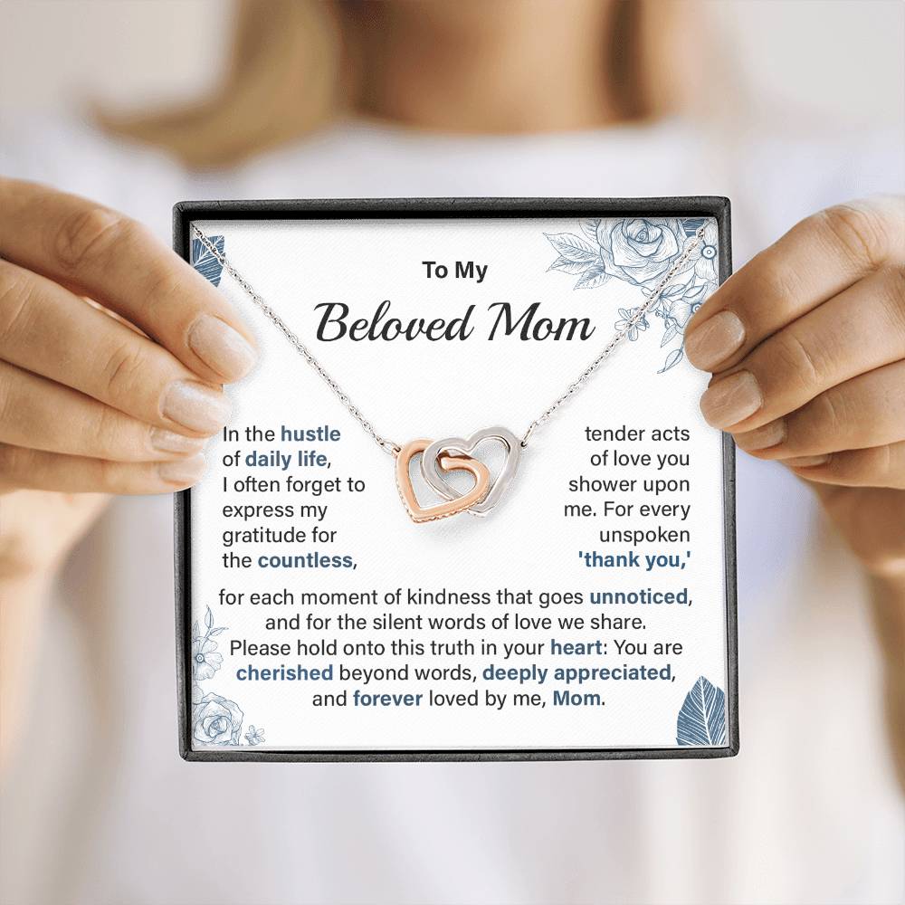 Beloved Mom Necklace Gift from Daughter or Son