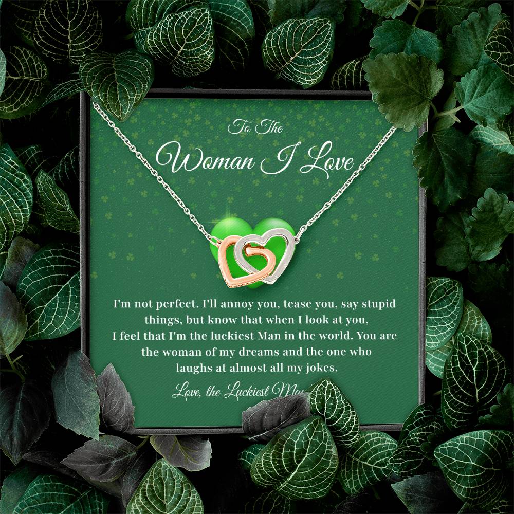 To The Woman, Together In Love Necklace Lucky To Have You Jewelry Celebrate Our Journey Together Loving Reminder For Her Woman Of My Dreams Jewelry Sentimental Gift For Girlfriend Luckiest Man Alive Jewelry