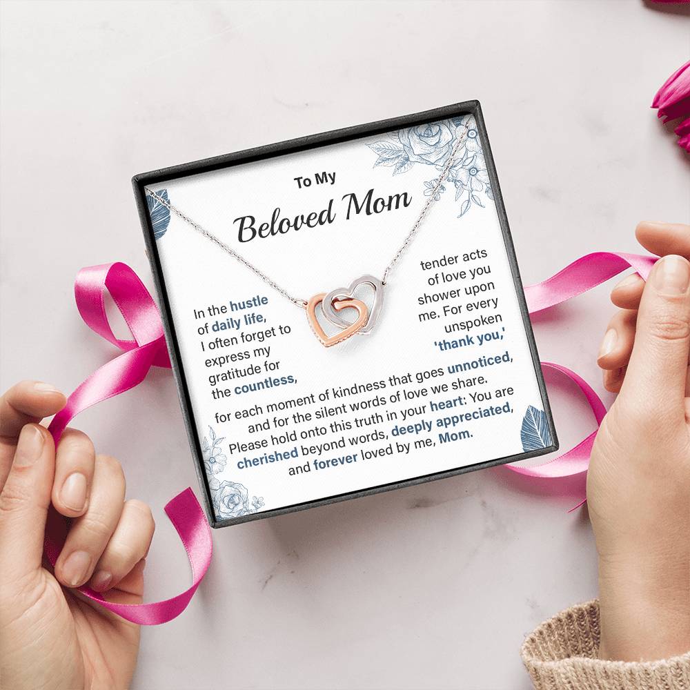 Beloved Mom Necklace Gift from Daughter or Son